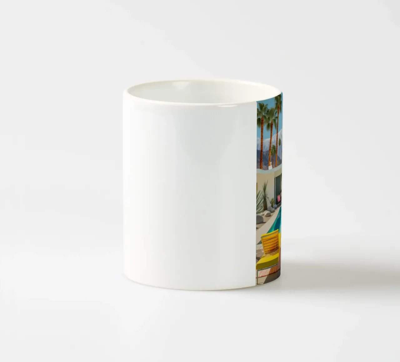 Yellow Chair In The Pool tazza in ceramica da robertmotoiart
