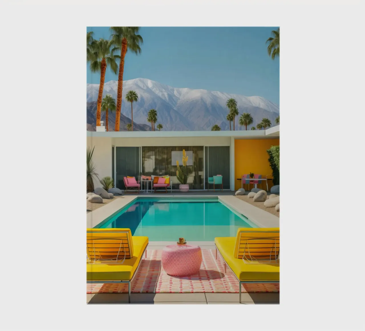 Yellow Chair In The Pool notebook by robertmotoiart