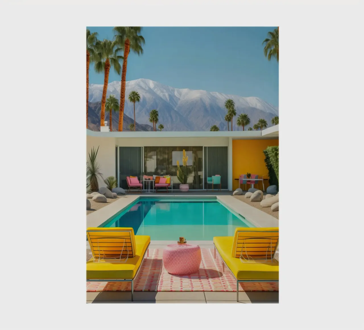 Yellow Chair In The Pool notebook by robertmotoiart