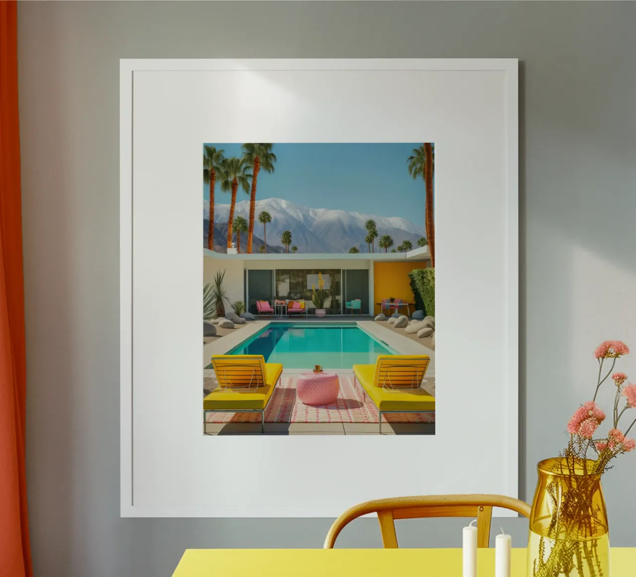 Yellow Chair In The Pool poster da robertmotoiart