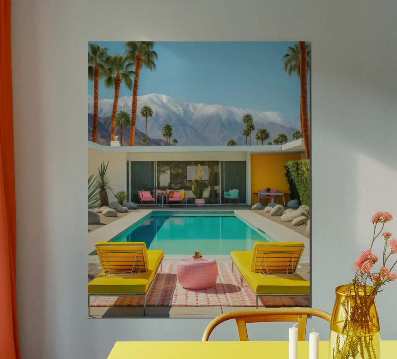 Yellow Chair In The Pool poster da robertmotoiart