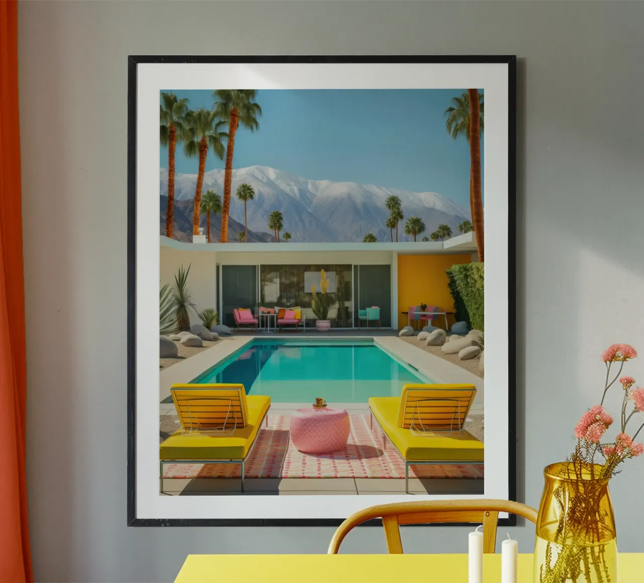 Yellow Chair In The Pool poster da robertmotoiart