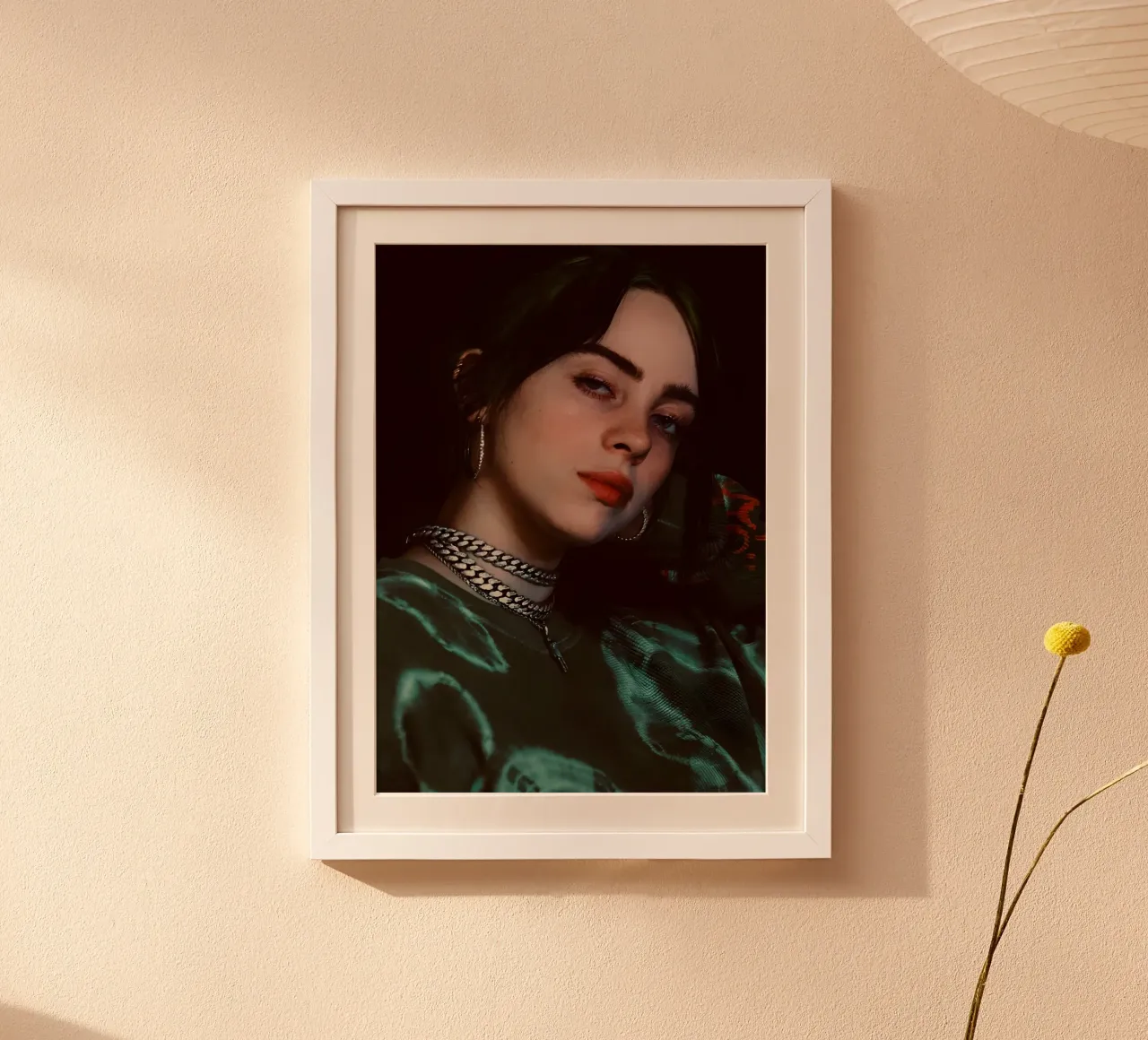 Billie Eilish poster con telaio in plastica da Low poly art