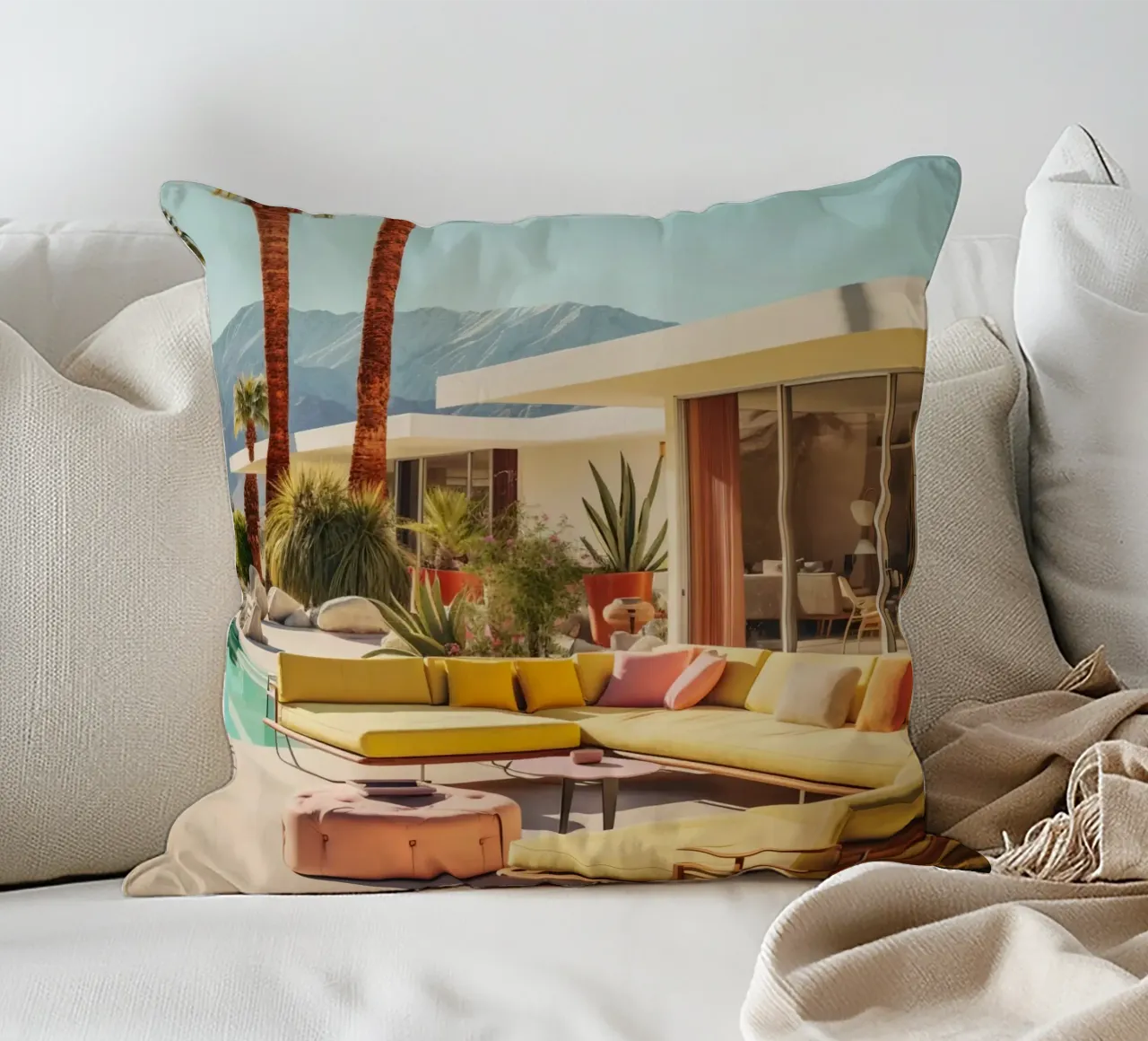 Lounge Chairs With Mountain View cuscino da robertmotoiart