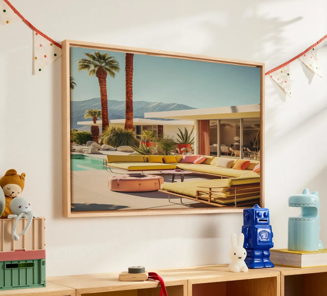 Lounge Chairs With Mountain View canvas by robertmotoiart