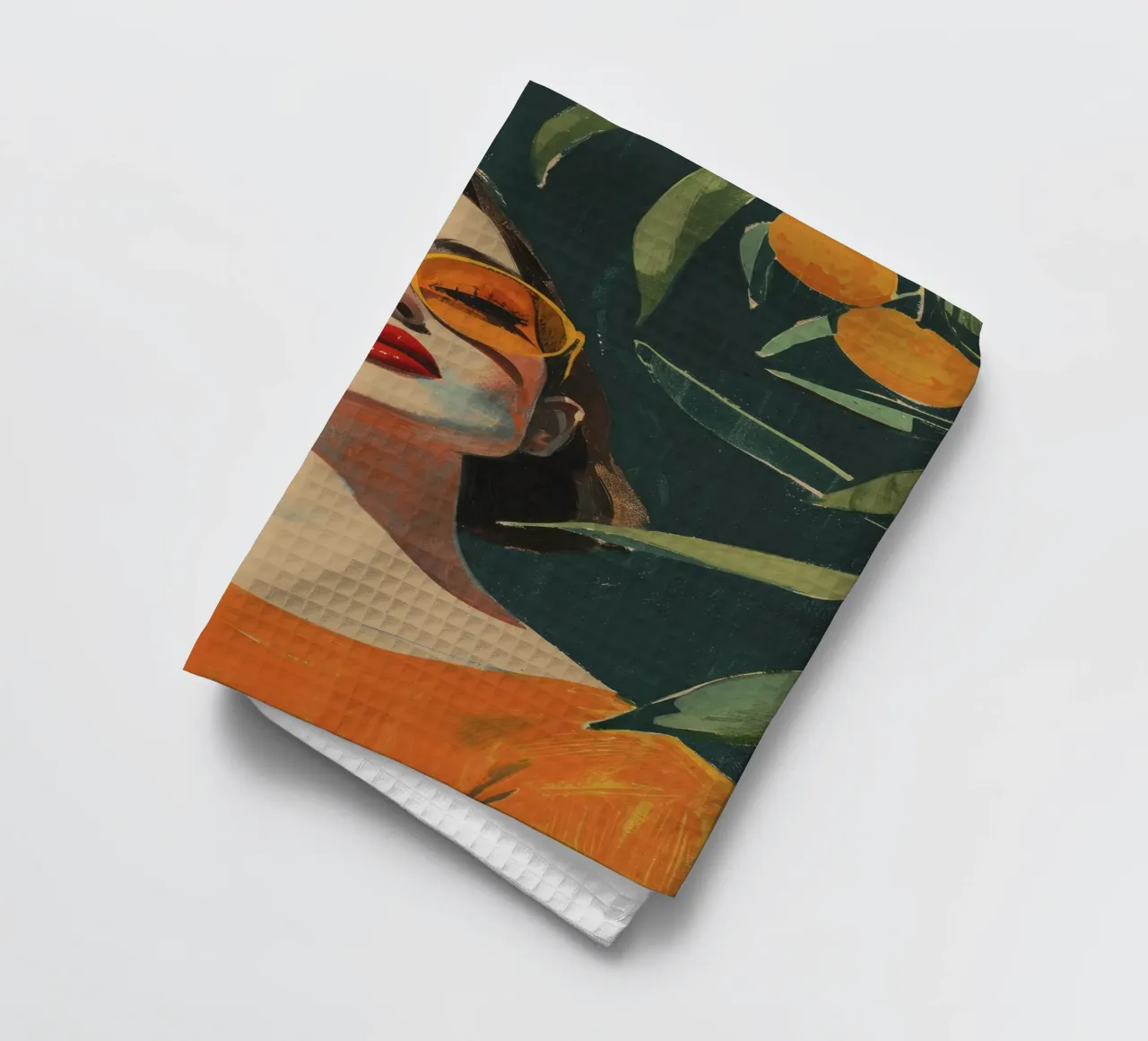 Under The Oranges Tree tea towel by treechild
