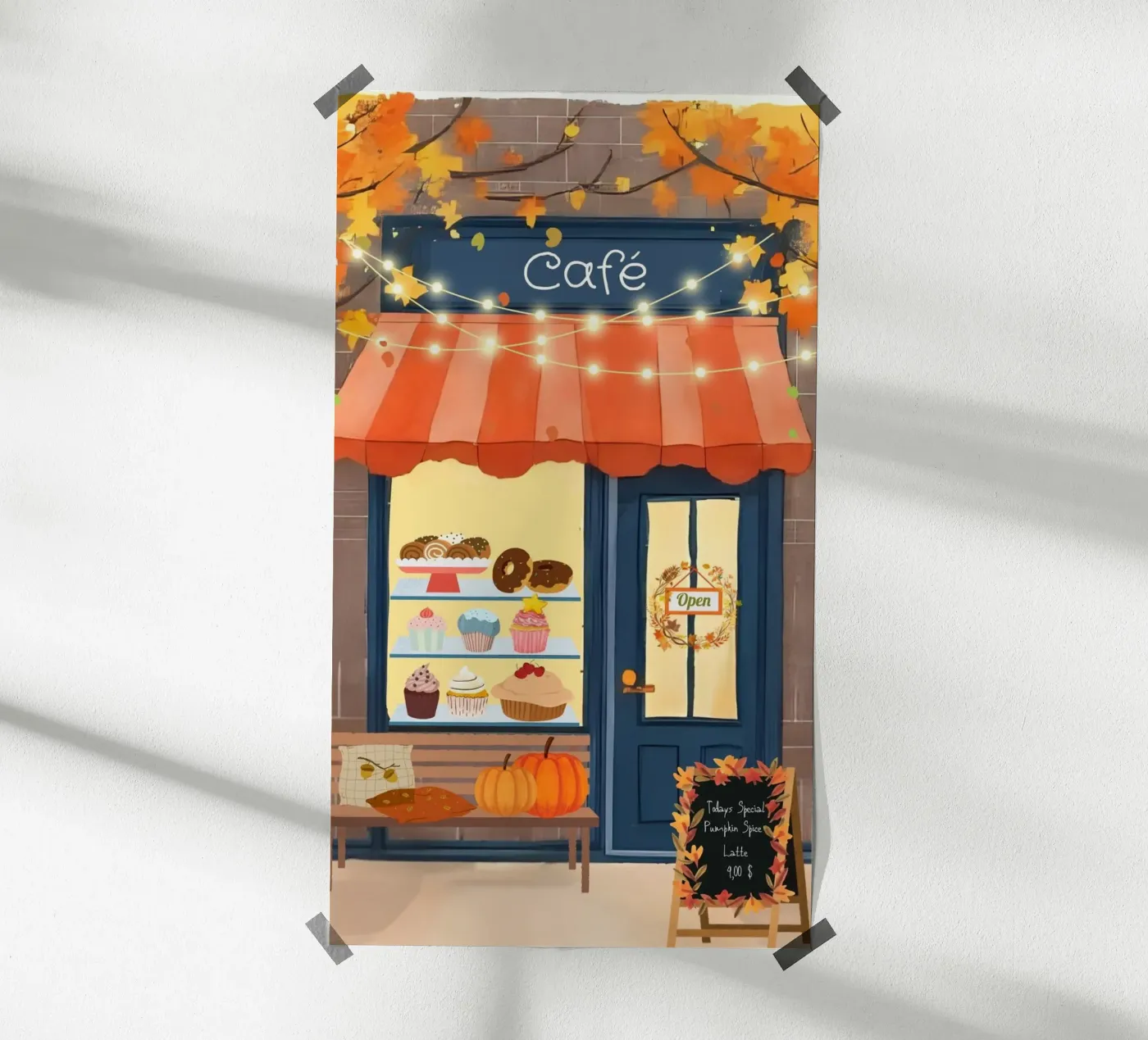 Autumn café poster da Muminpapery