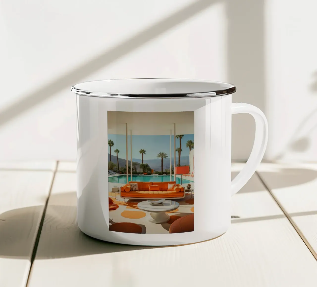 Orange Sofa tazza in smalto da lennytravers