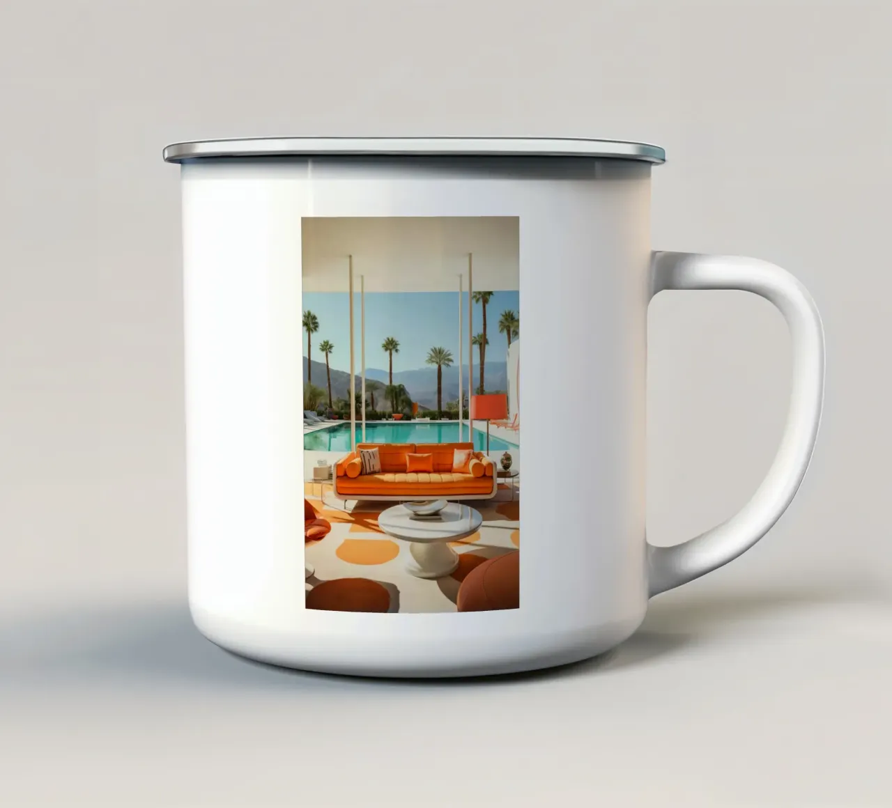 Orange Sofa tazza in smalto da lennytravers