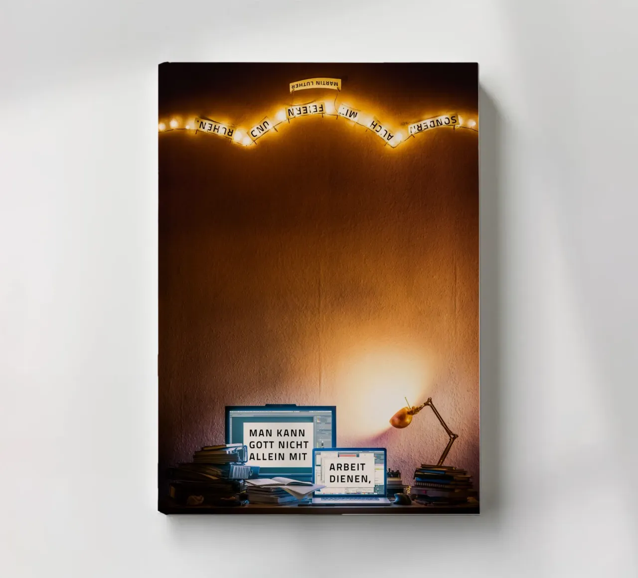 You cannot serve God with work alone, but also with... notebook by undarstellbar Christliche Poster