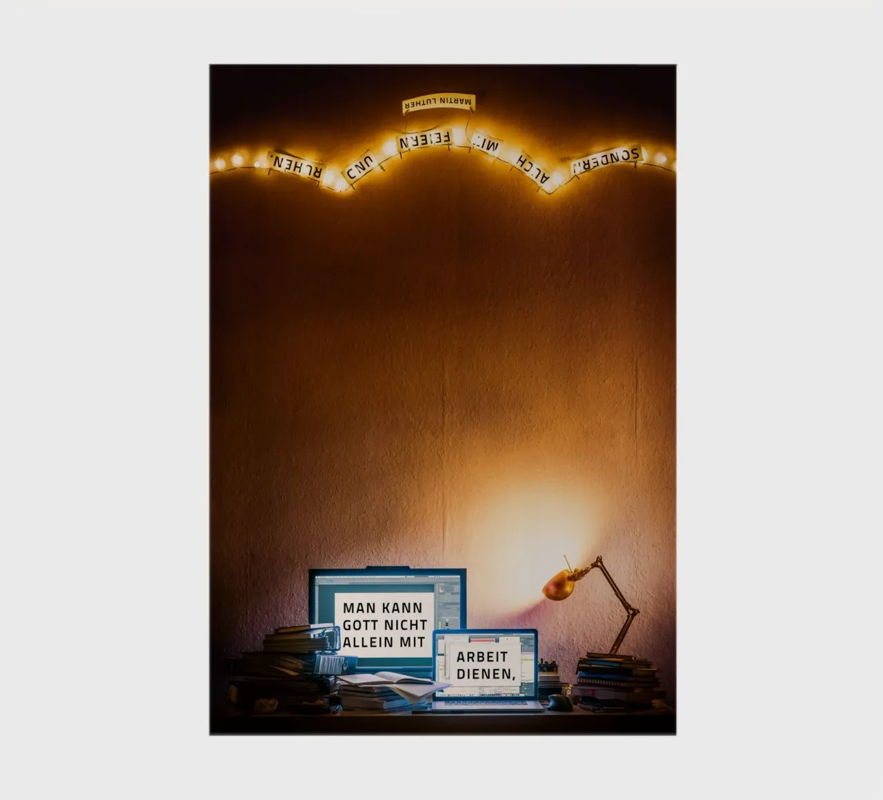 You cannot serve God with work alone, but also with... notebook by undarstellbar Christliche Poster