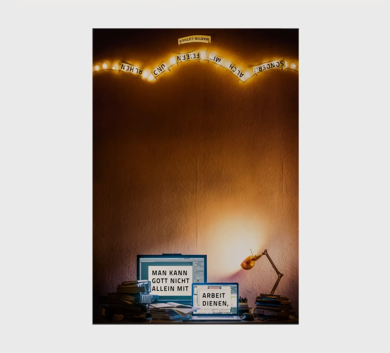 You cannot serve God with work alone, but also with... notebook by undarstellbar Christliche Poster