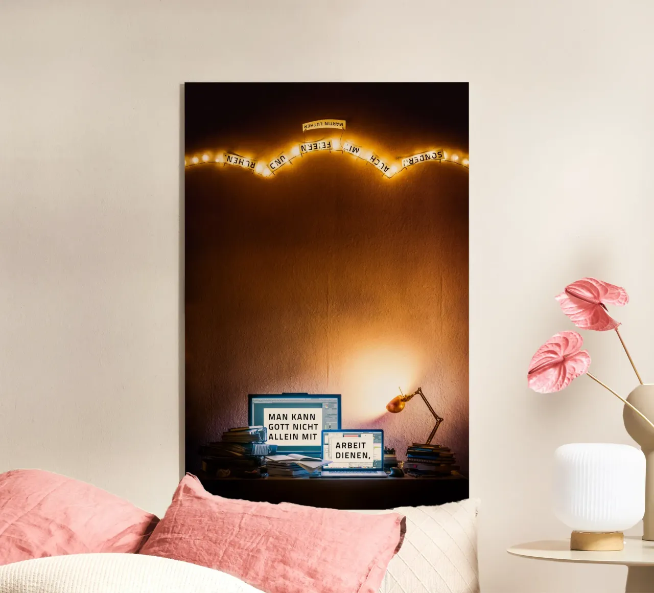 You cannot serve God with work alone, but also with... acrylic glass by undarstellbar Christliche Poster