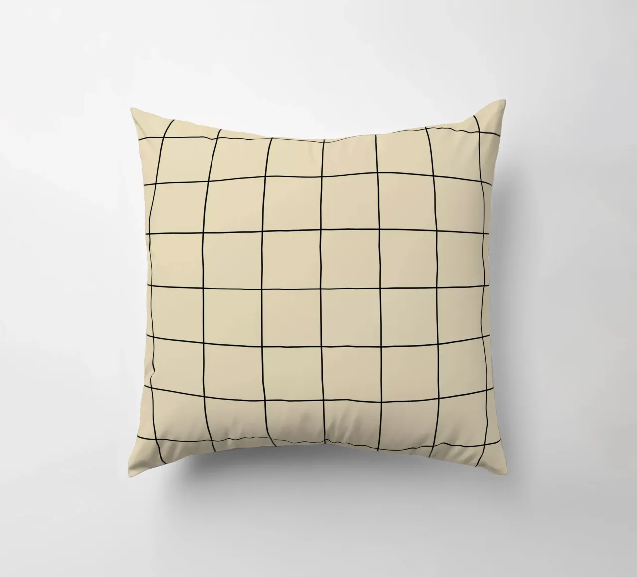 Minimal Basic Classic Grande Griglia | Nero su Beige cuscino da Beauty in Simplicity