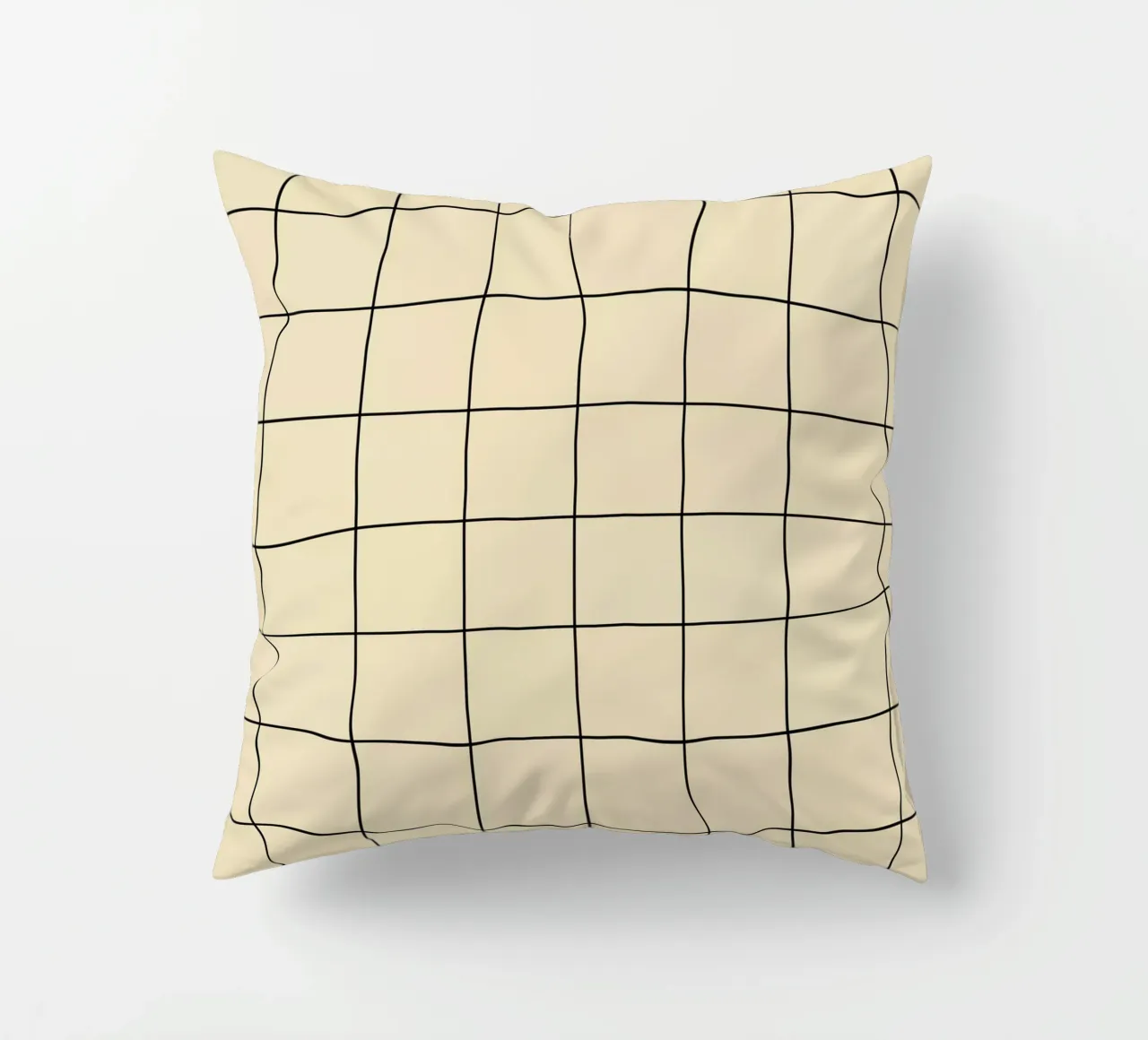 Minimal Basic Classic Grande Griglia | Nero su Beige cuscino da Beauty in Simplicity