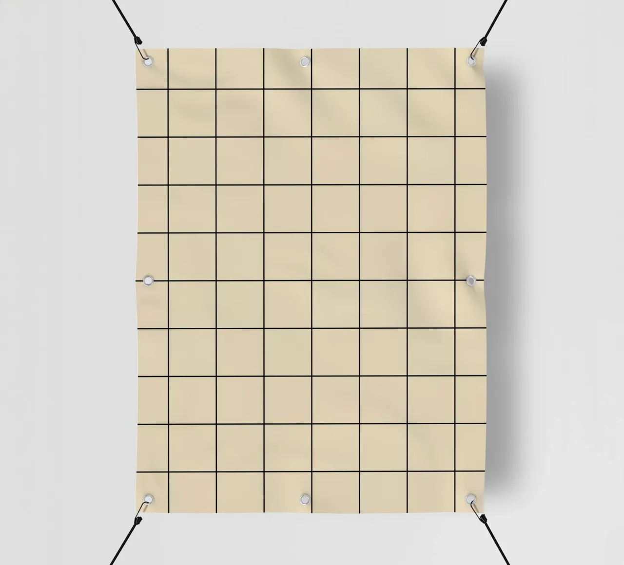 Minimal Basic Classic Big Grid | Black on Beige pvc cover by Beauty in Simplicity