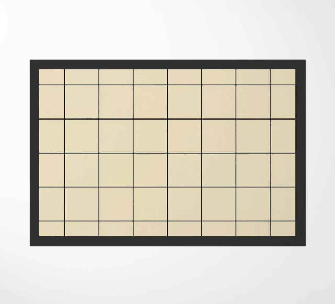 Minimal Basic Classic Big Grid | Black on Beige doormat by Beauty in Simplicity