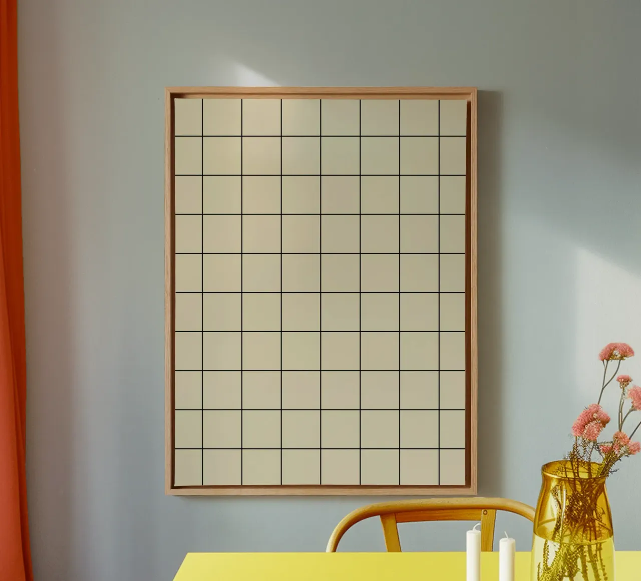 Minimal Basic Klassiek Groot Raster Zwart op Beige canvas van Beauty in Simplicity