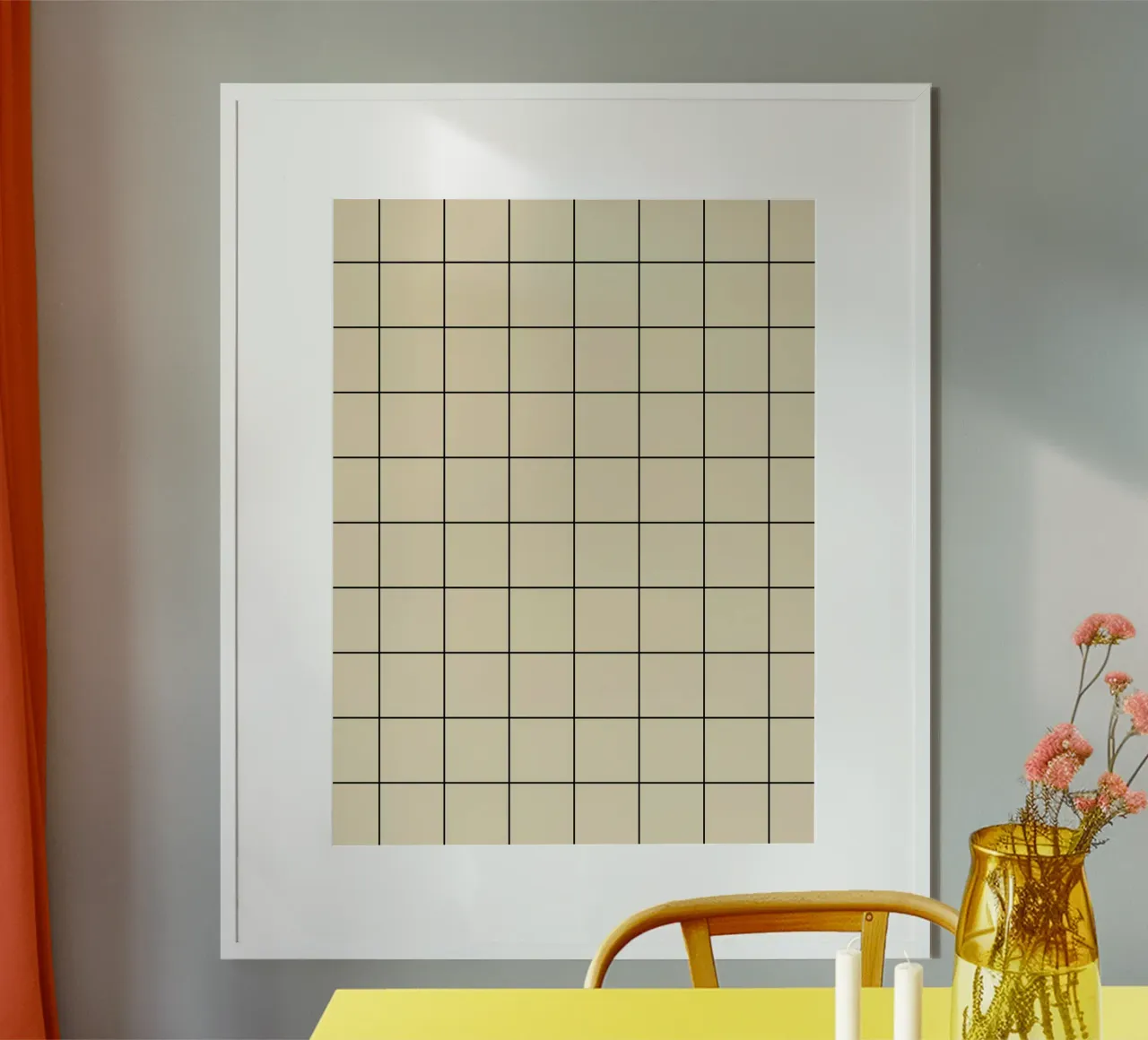 Minimal Basic Classic Grande Griglia | Nero su Beige carta hahnemühle da Beauty in Simplicity