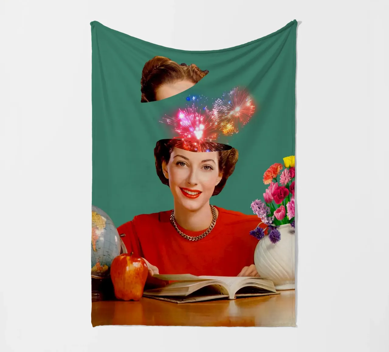 The Reader (Fireworks in my head) fleece blanket by MsGonzalez