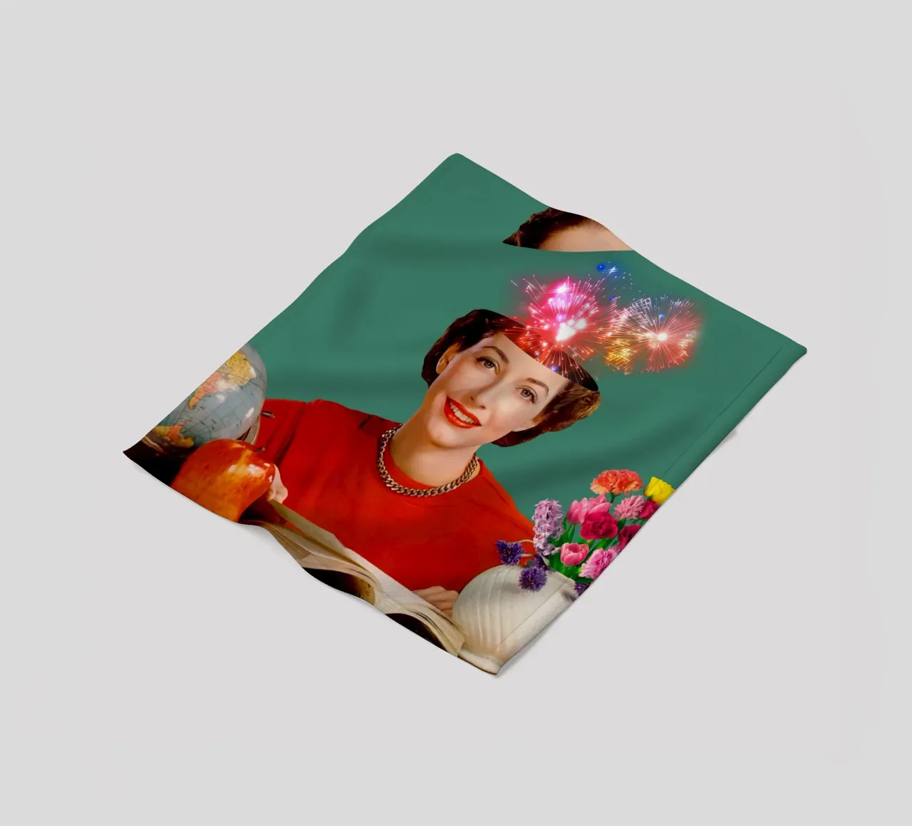 The Reader (Fireworks in my head) fleece blanket by MsGonzalez