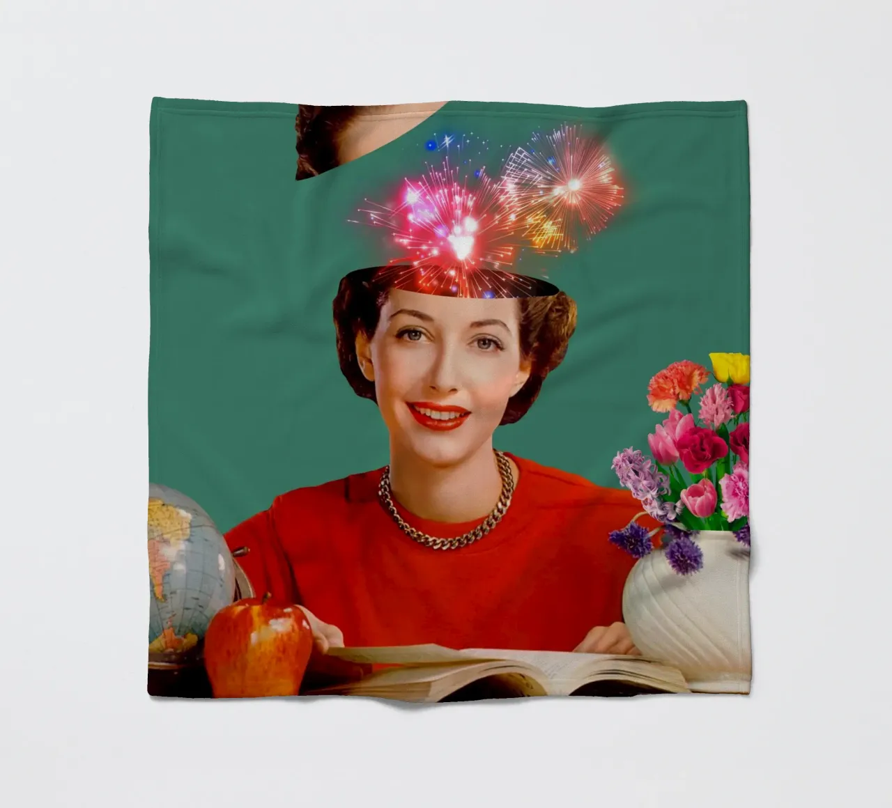 The Reader (Fireworks in my head) fleece blanket by MsGonzalez
