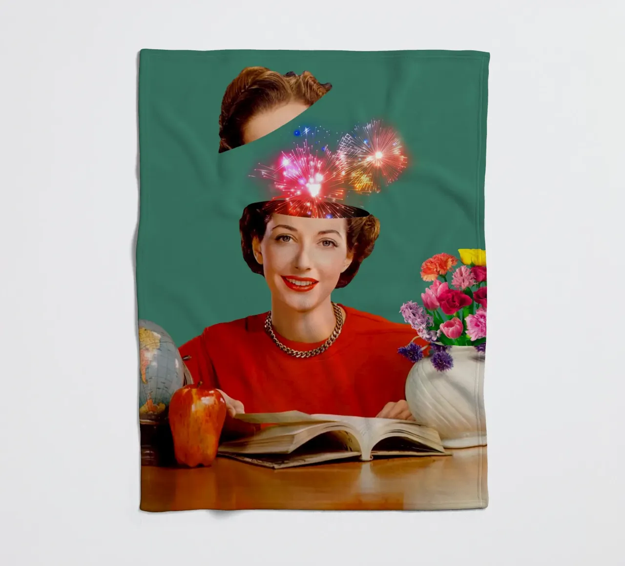 The Reader (Fireworks in my head) fleece blanket by MsGonzalez