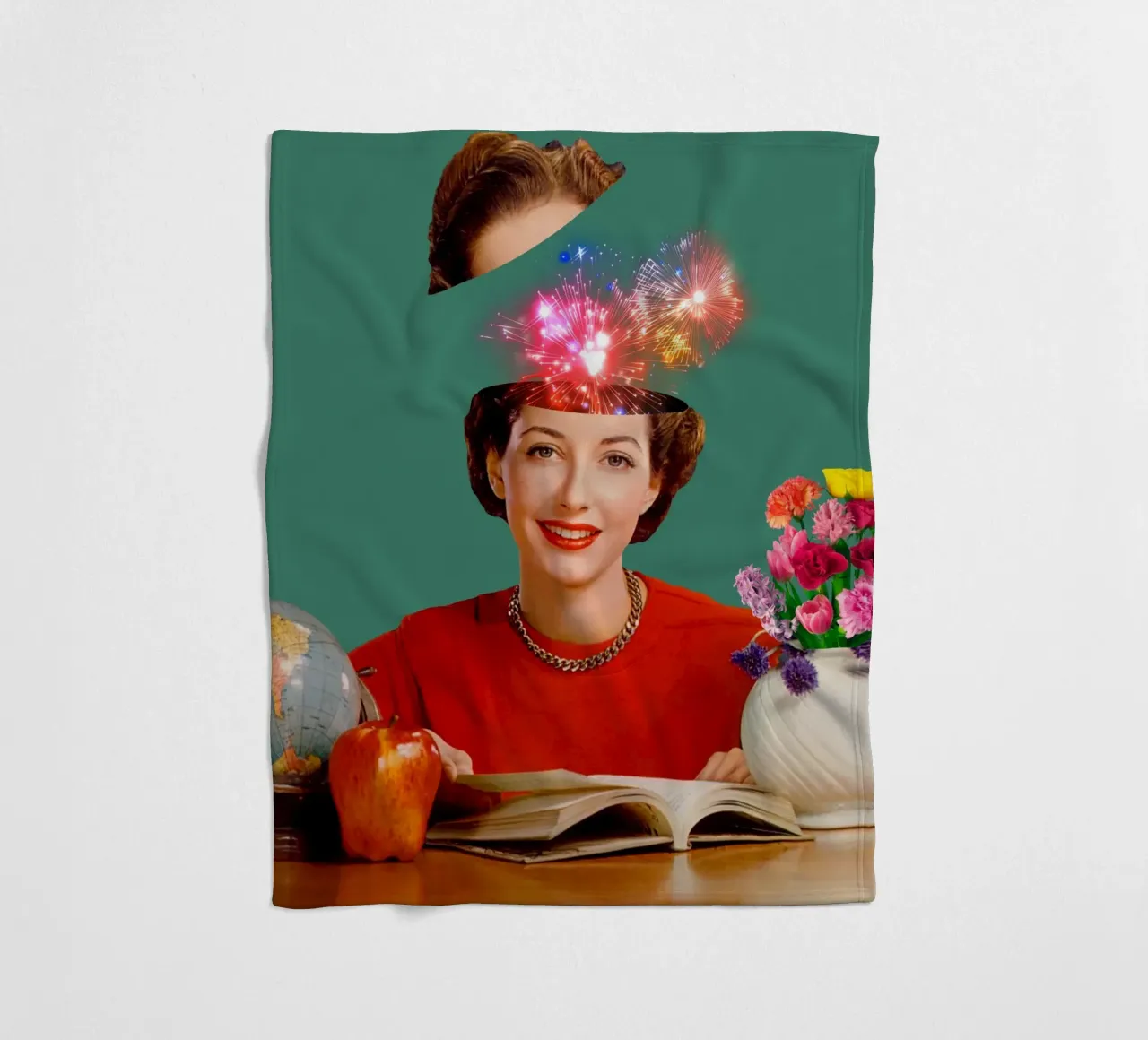 The Reader (Fireworks in my head) fleece blanket by MsGonzalez