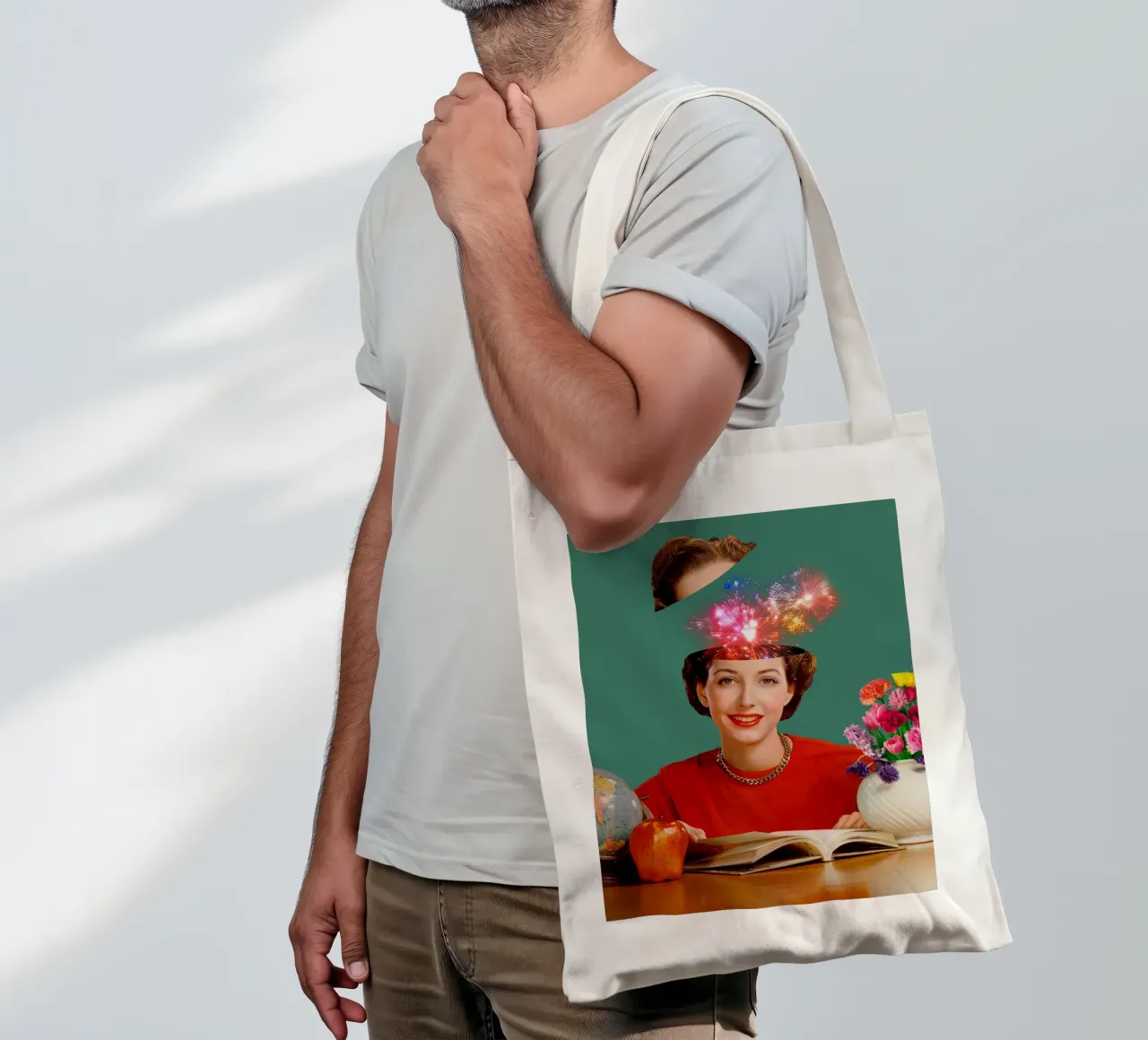The Reader (Fireworks in my head) borsa in juta da MsGonzalez