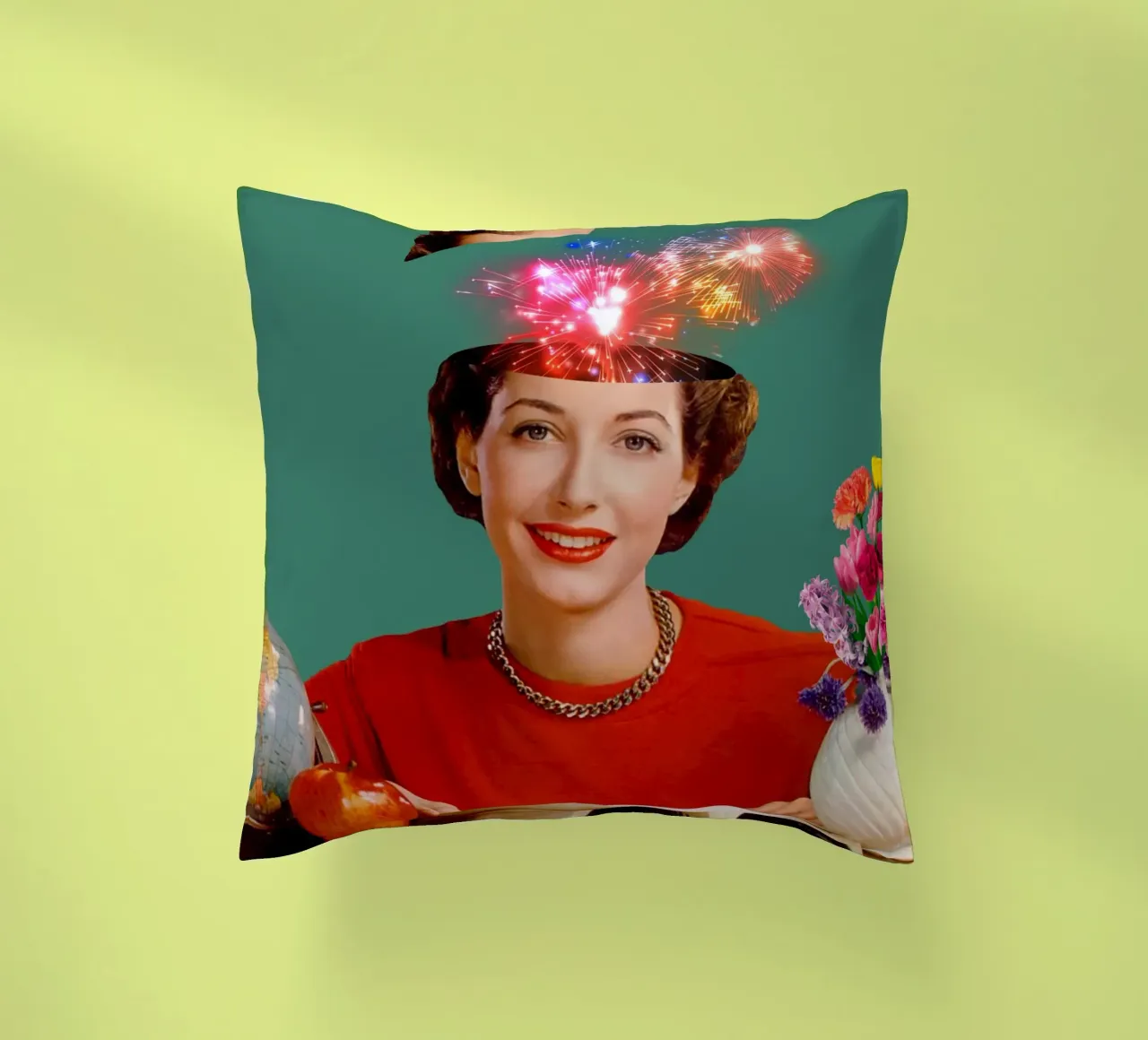 The Reader (Fireworks in my head) decorative cushion by MsGonzalez