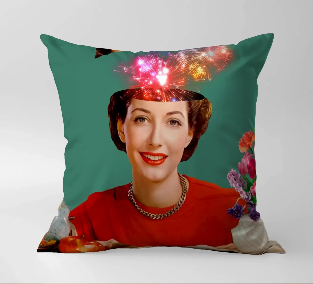 The Reader (Fireworks in my head) decorative cushion by MsGonzalez