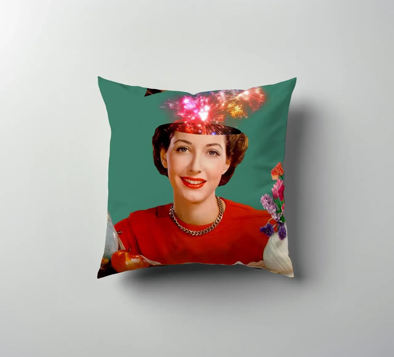 The Reader (Fireworks in my head) decorative cushion by MsGonzalez