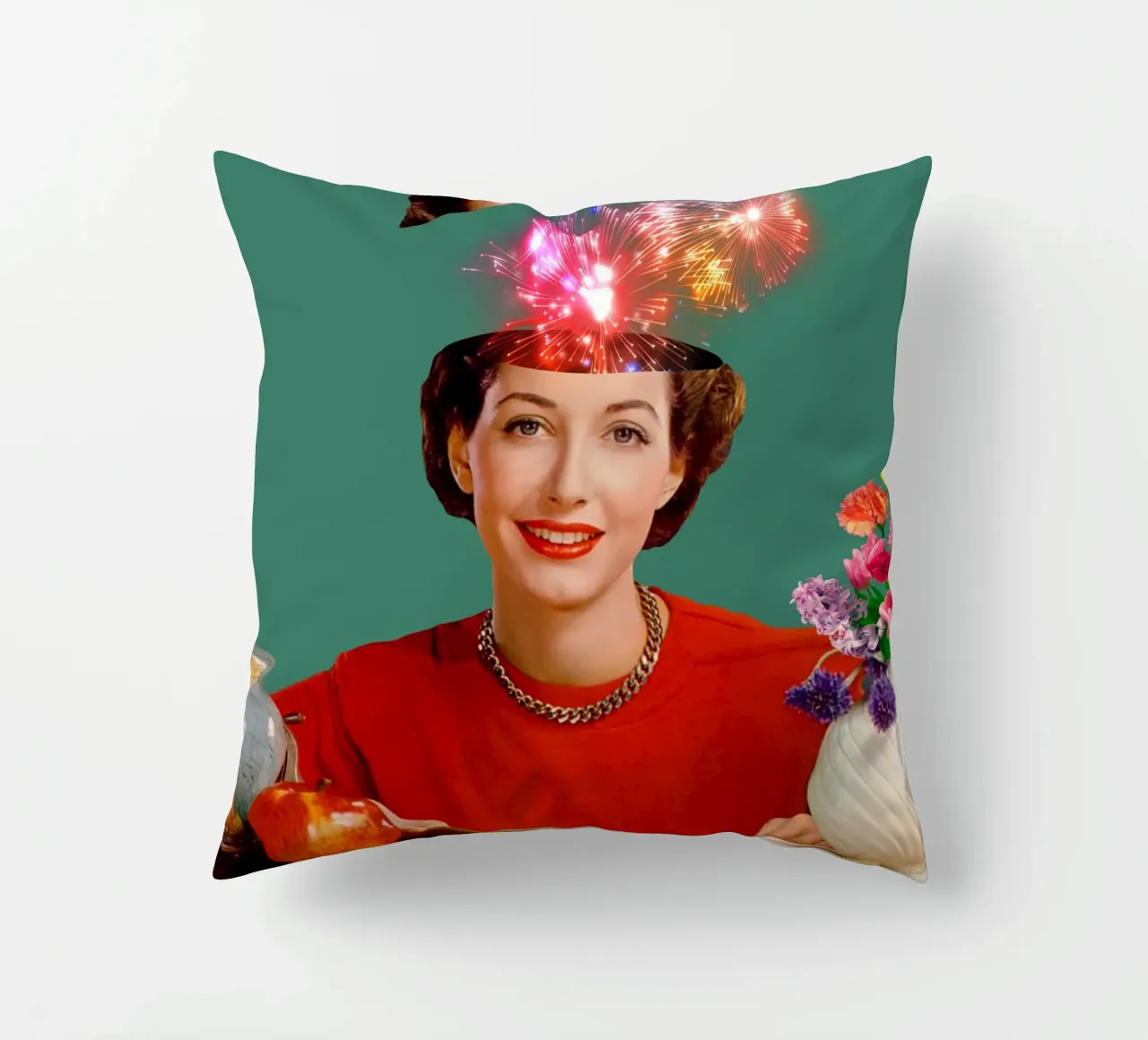 The Reader (Fireworks in my head) decorative cushion by MsGonzalez