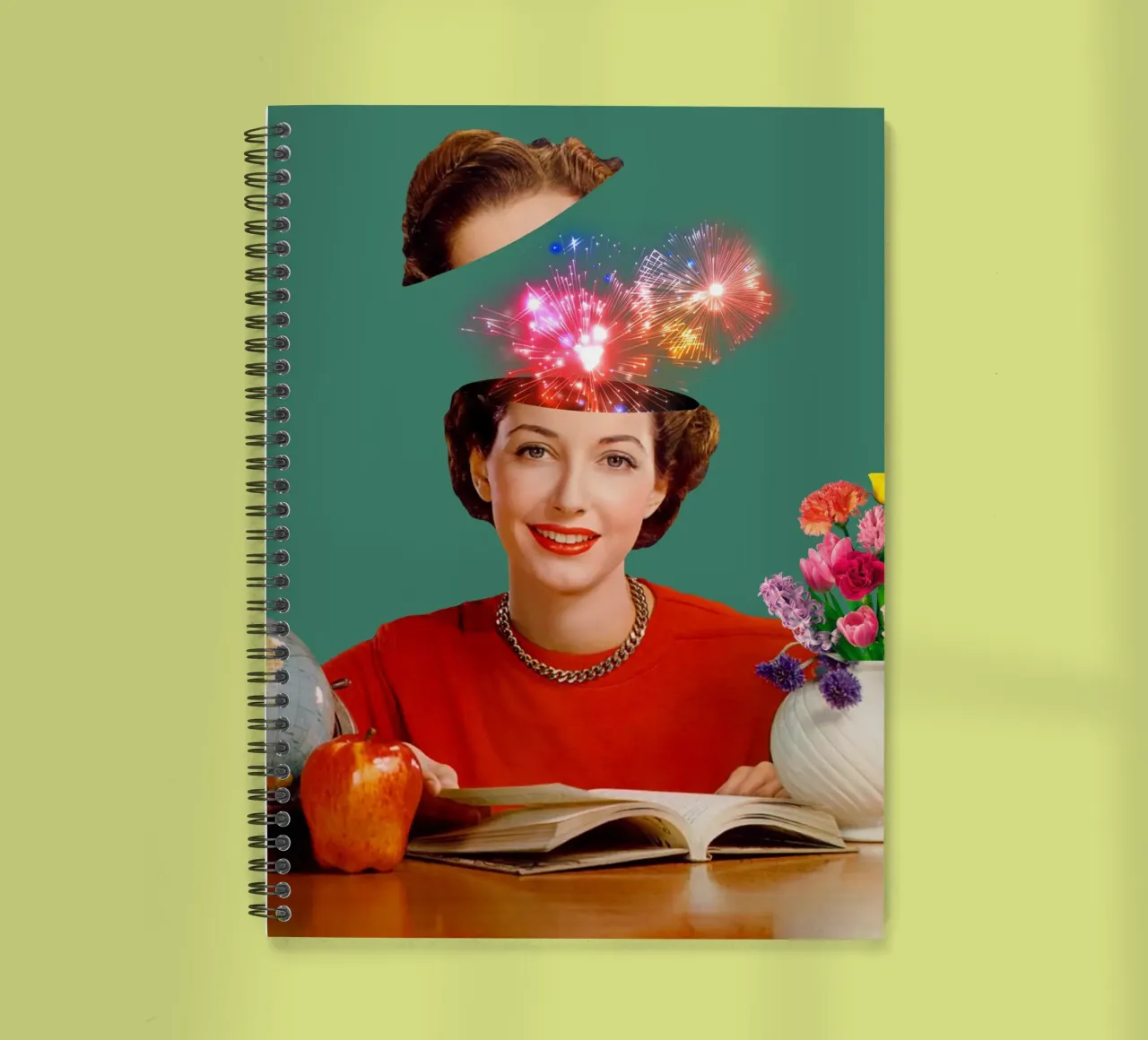 The Reader (Fireworks in my head) spiral notebook by MsGonzalez