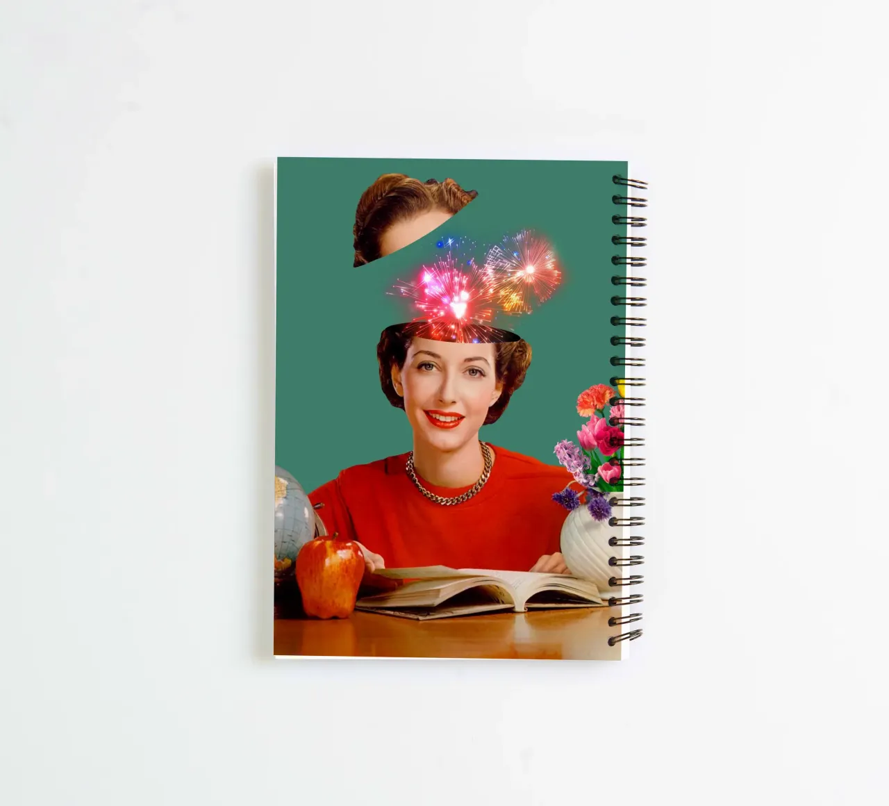 The Reader (Fireworks in my head) spiral notebook by MsGonzalez