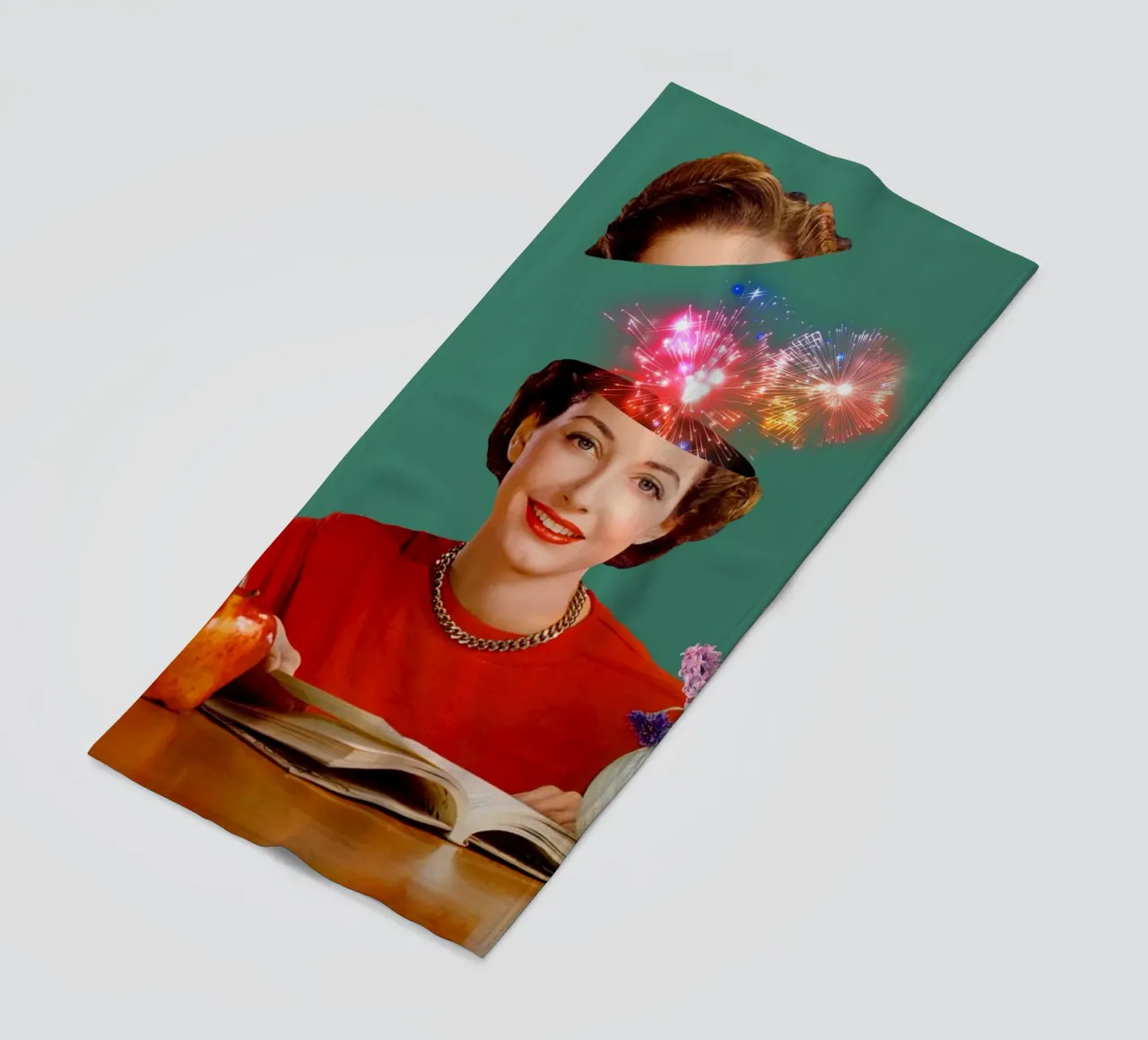 The Reader (Fireworks in my head) beach towel by MsGonzalez