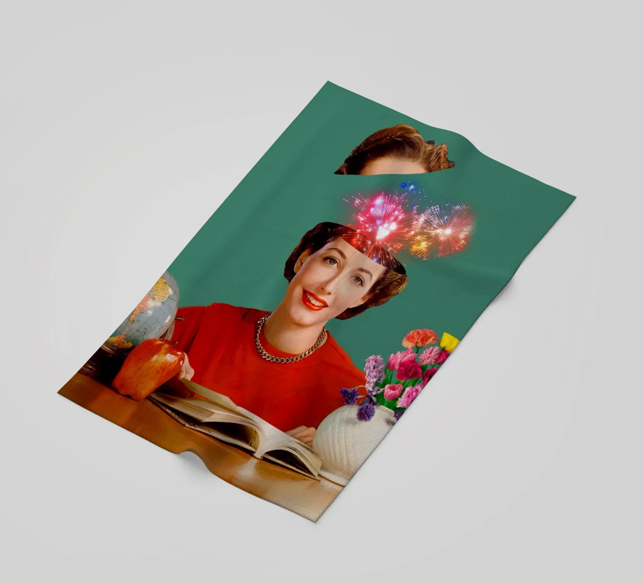 The Reader (Fireworks in my head) beach towel by MsGonzalez