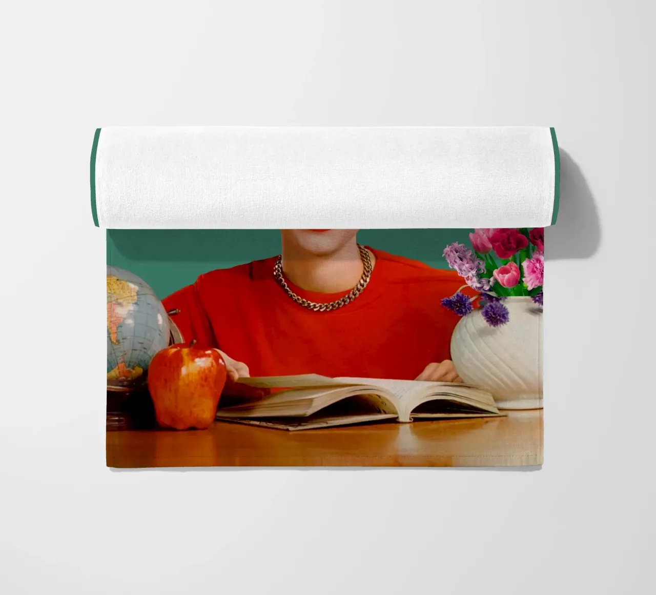 The Reader (Fireworks in my head) beach towel by MsGonzalez