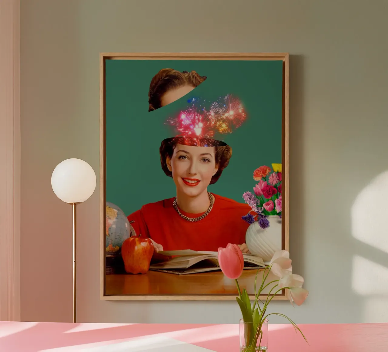 The Reader (Fireworks in my head) canvas by MsGonzalez