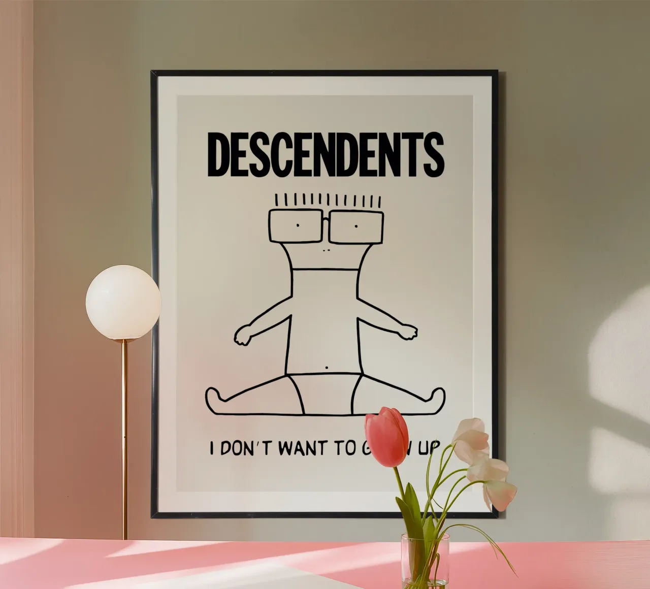 Descendents non voglio crescere poster con telaio in alluminio da shiners