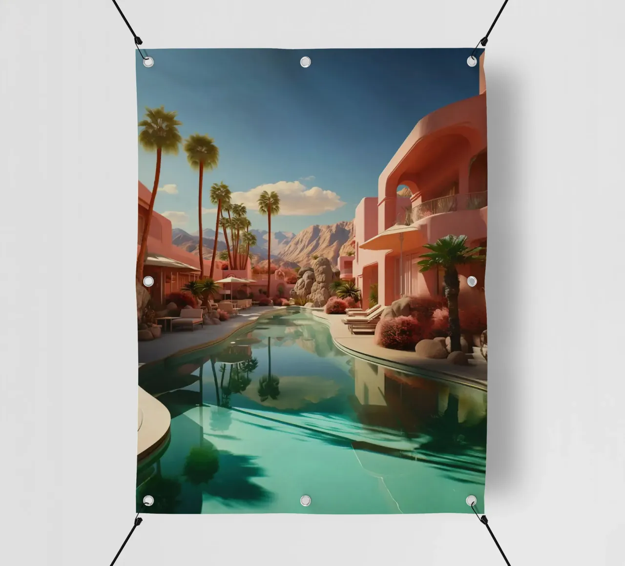 Mountain View In The Pool telo in pvc da lennytravers