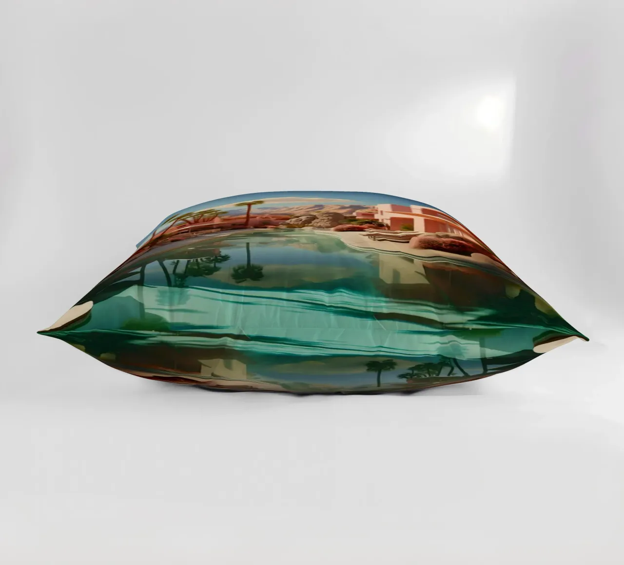Mountain View In The Pool decorative cushion by lennytravers