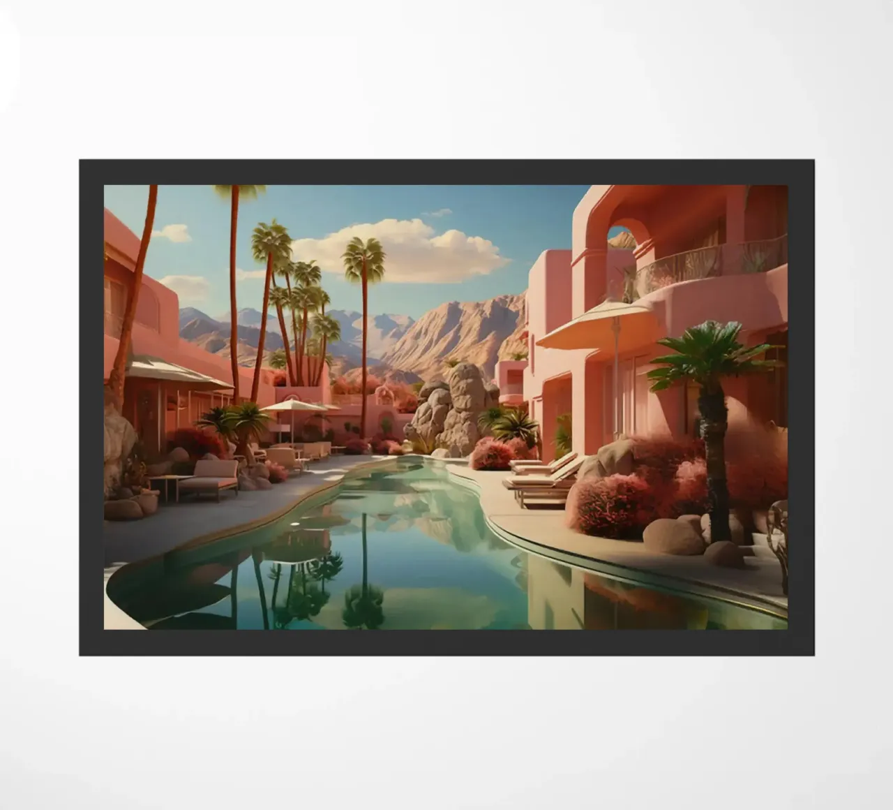 Mountain View In The Pool doormat by lennytravers