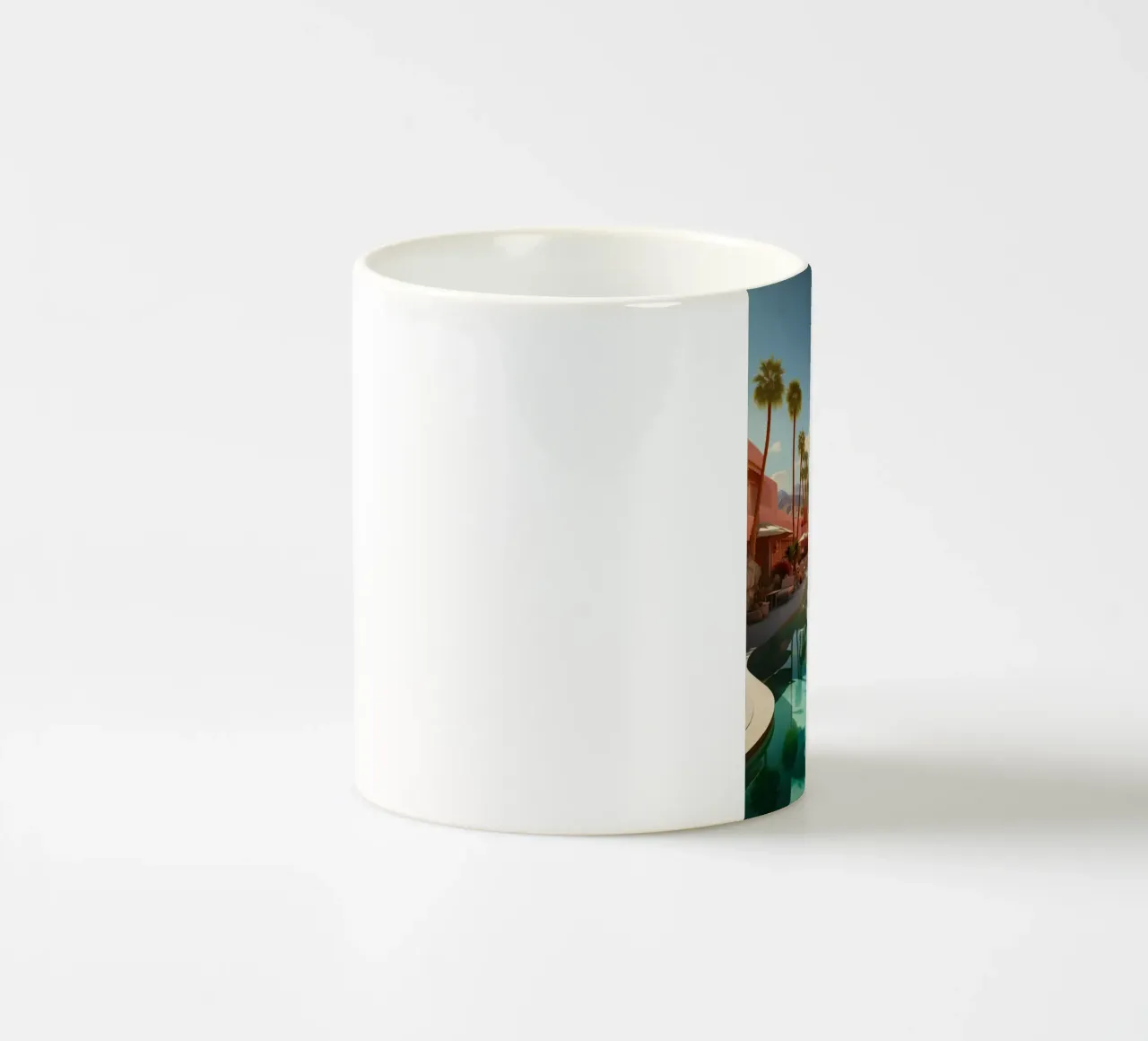 Mountain View In The Pool tazza in ceramica da lennytravers