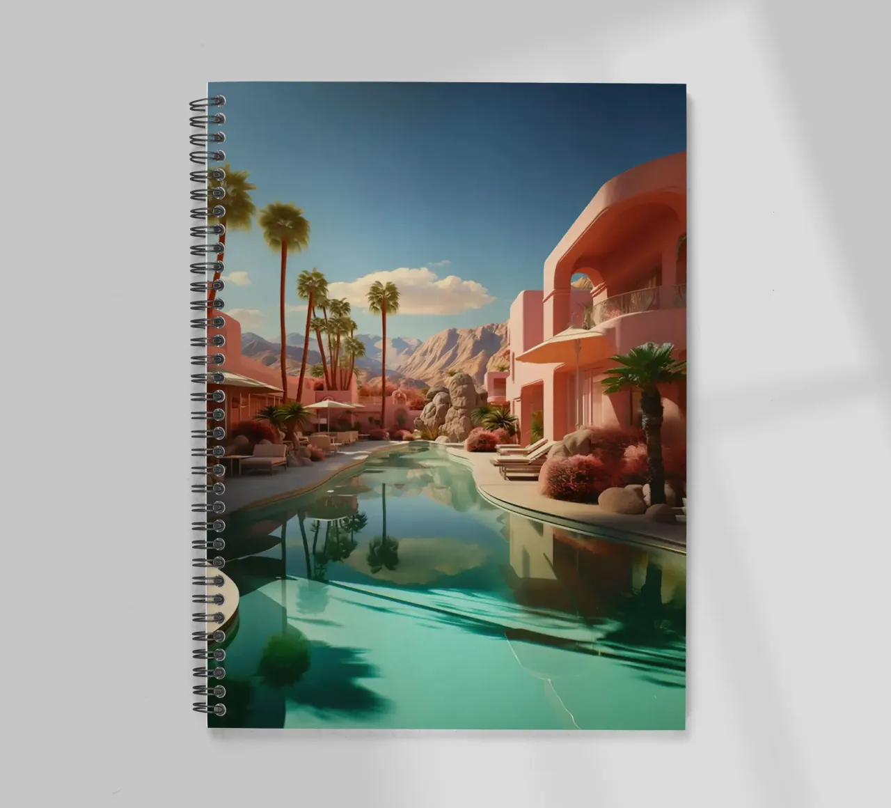 Mountain View In The Pool spiral notebook by lennytravers