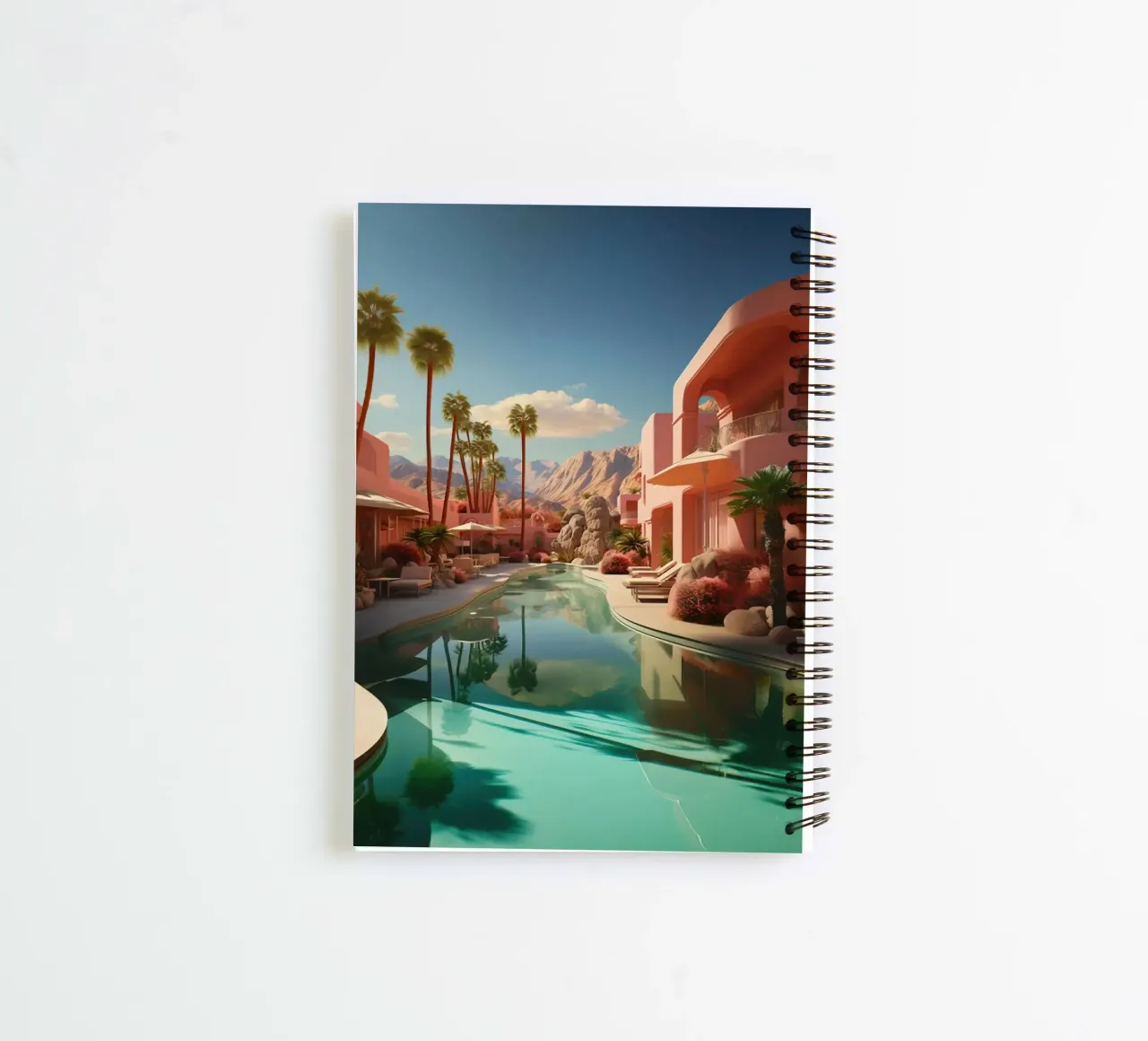 Mountain View In The Pool spiral notebook by lennytravers