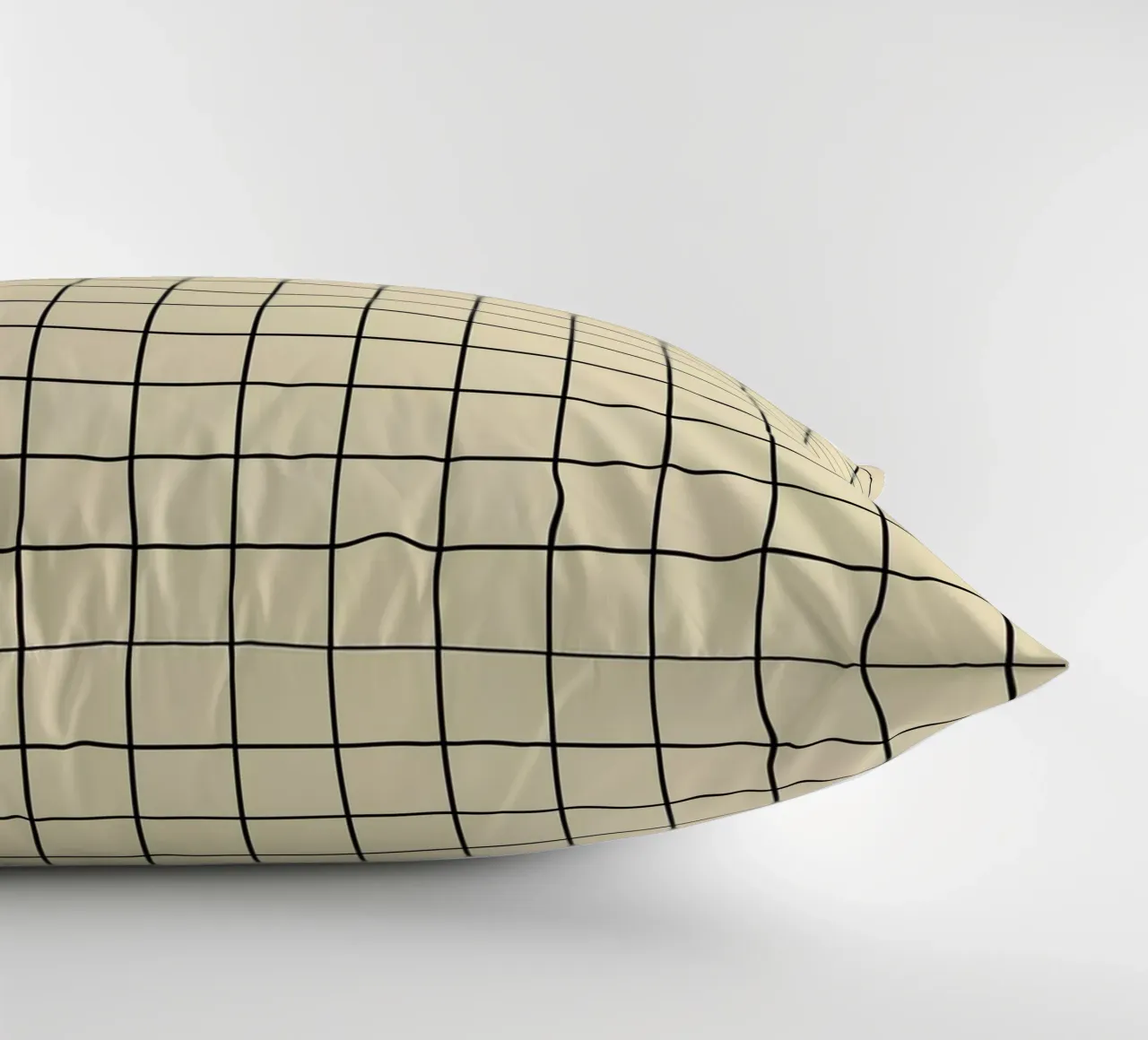 Minimal Basic Classic Grid | Nero su Beige cuscino da Beauty in Simplicity