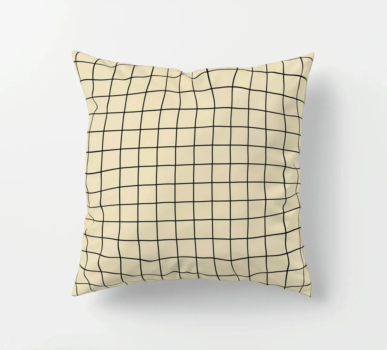 Minimal Basic Classic Grid | Nero su Beige cuscino da Beauty in Simplicity