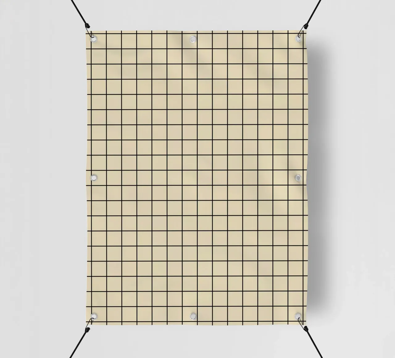 Minimal Basic Classic Grid | Nero su Beige telo in pvc da Beauty in Simplicity