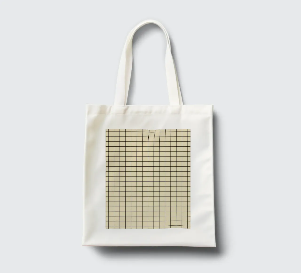 Minimal Basic Classic Grid | Nero su Beige borsa in juta da Beauty in Simplicity